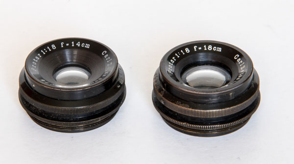 Protar V - Carl Zeiss Jena 14 and 18 cm, 1:18, super wide angle lenses from 1926 1927