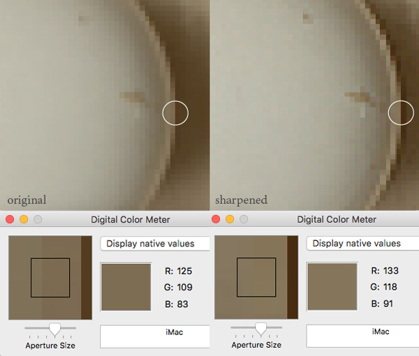 adjusting sharpness amount