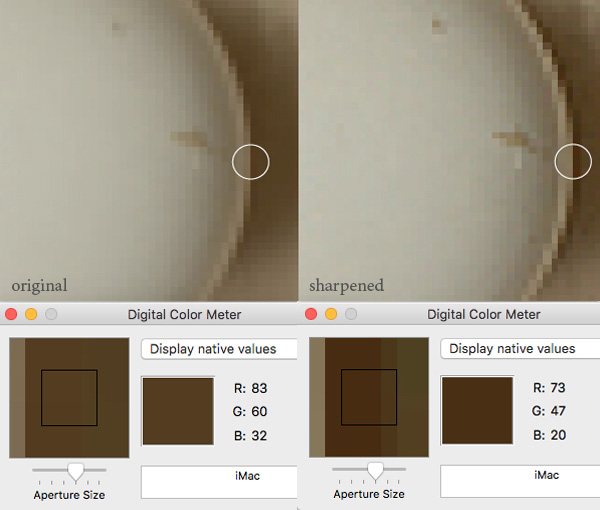 adjusting sharpness amount