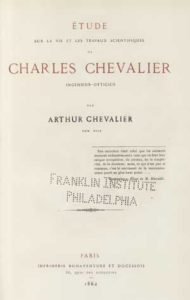 Étude sur la vie et les travaux scientifiques de Charles Chevalier | Arthur Chevalier