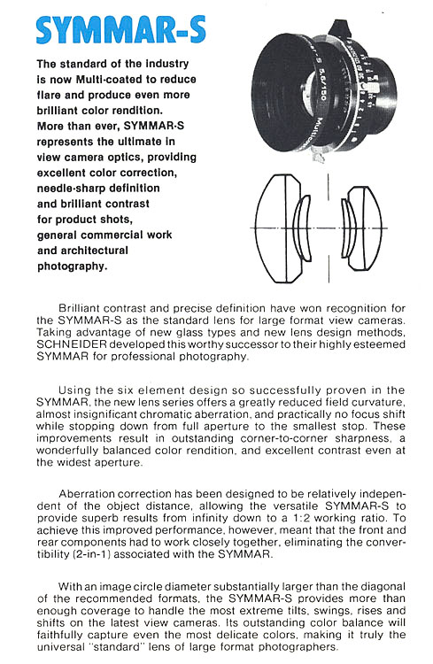 Symmar S | Schneider Kreuznach – only images